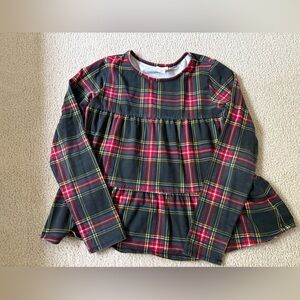 Jcrew girls tartan plaid tiered shirt
